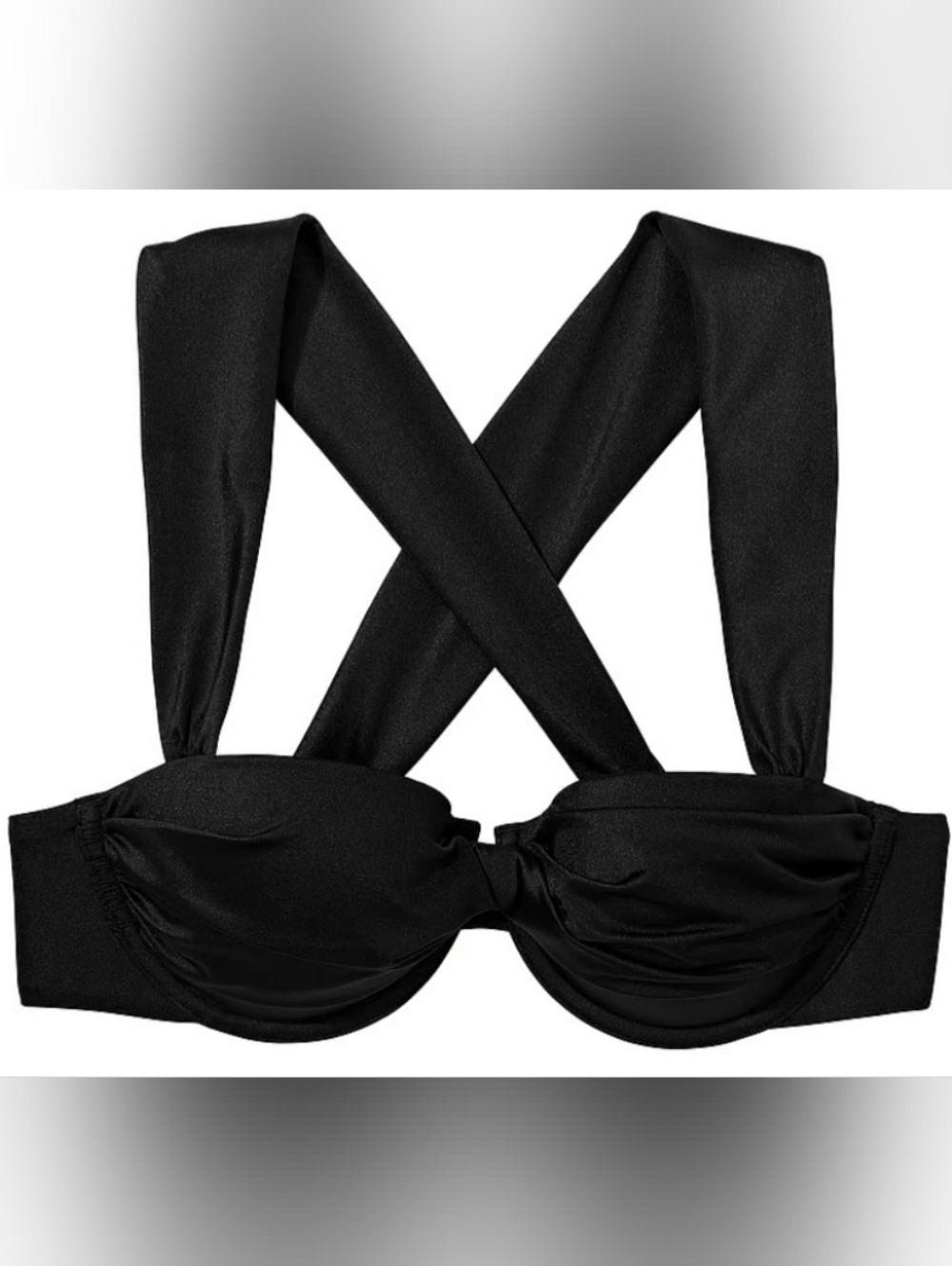 32B 32D VS Swim Balconette Bikini Top Black Tropical